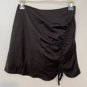 Black silky skirt